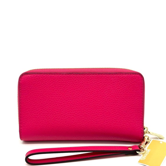 Michael Kors JST LG Flat MF Phone Case Wallet Electric Pink - Picture 3 of 7